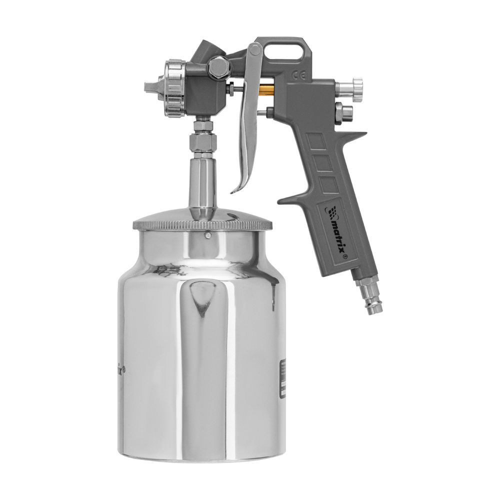 Краскораспылитель пневматический с нижним бачком V 1, 0 л, сопло D 1.2, 1.5 и 1.8 мм Matrix (57316)