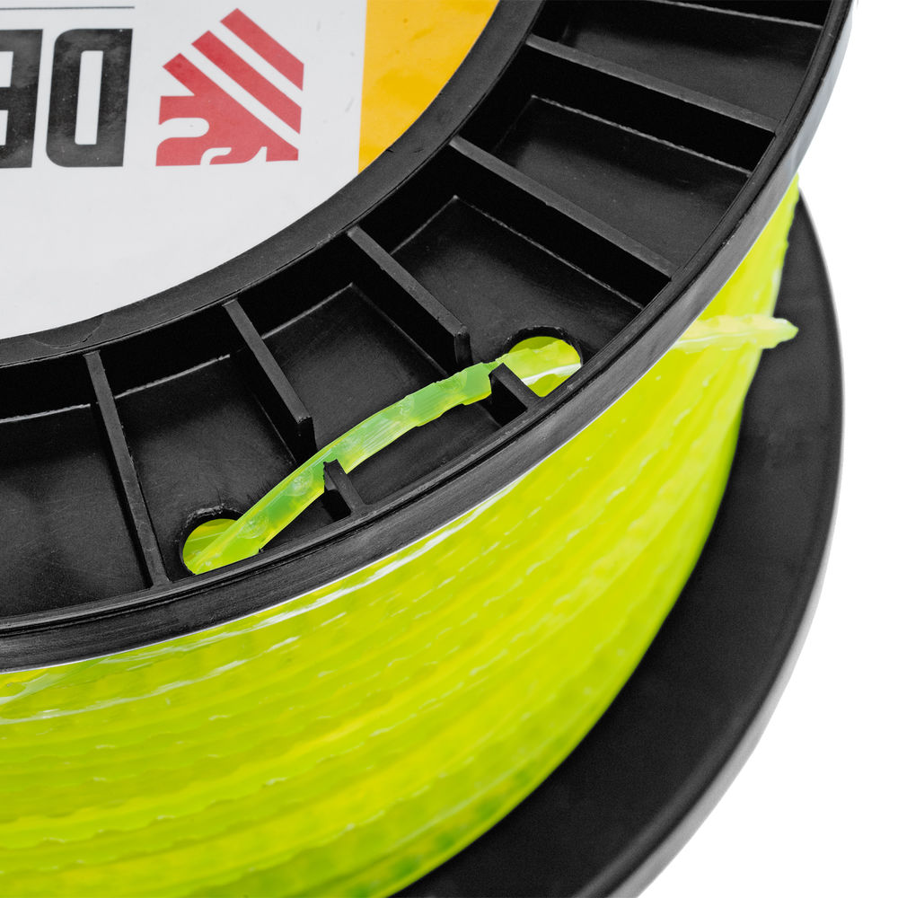 Леска для триммера зубчатый квадрат, 2,4мм х 172м, на DIN катушке FLEX CORD Denzel (96804)