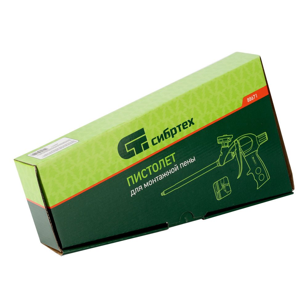 Пистолет для монтажной пены, усиленный алюминиевый корпус Сибртех (88671)