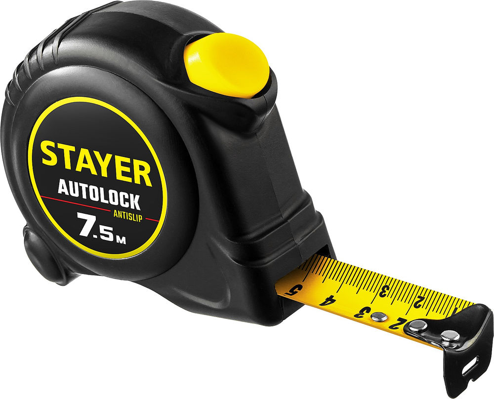 Рулетка с автостопом AutoLock 7.5 м х 25 мм STAYER 2-34126-07-25