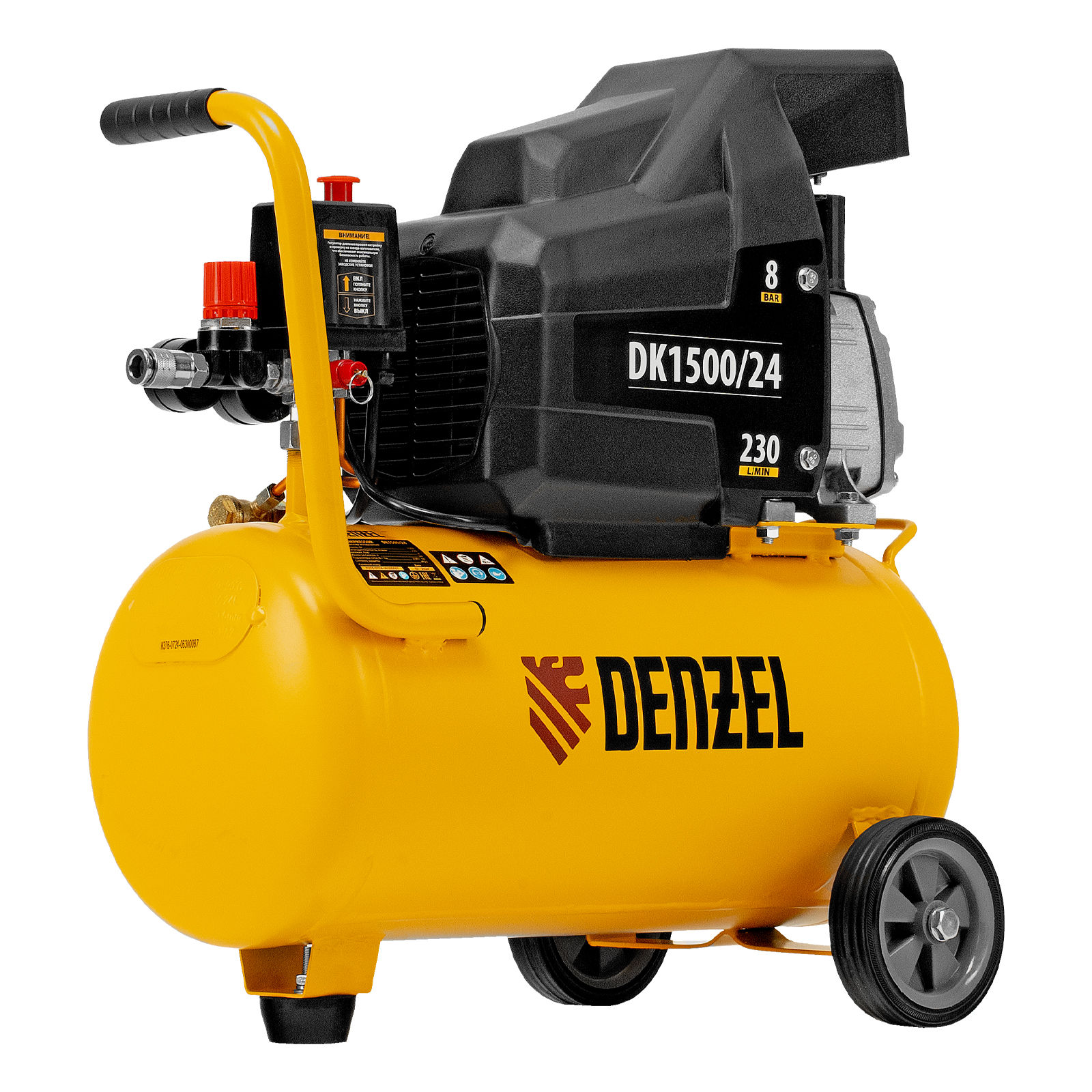 Компрессор воздушный DK1500/24, Х-PRO 1.5 кВт, 230 л/мин, 24 л Denzel (58063)