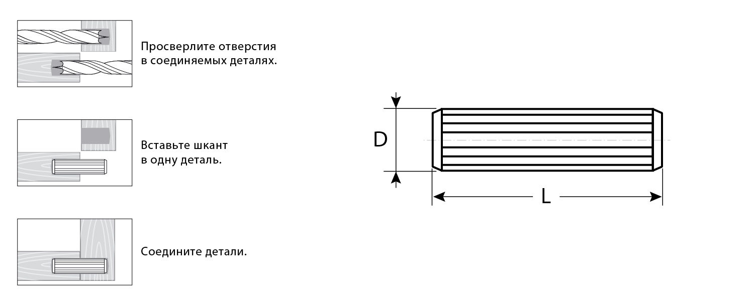 Шканты мебельные 8 x 35 мм, бук, 20 шт ЗУБР 4-308016-08-35
