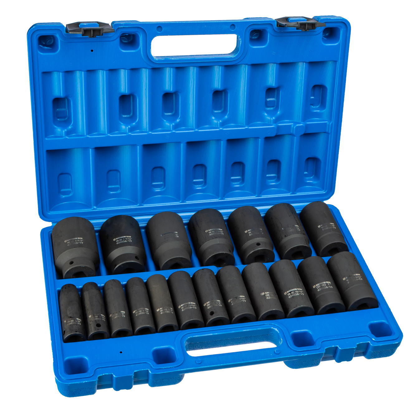 GARWIN PRO 626526-19 Набор ударных головок дюймовых глубоких 1/2, 78 мм, 19 пр., 3/8 — 1-1/2
