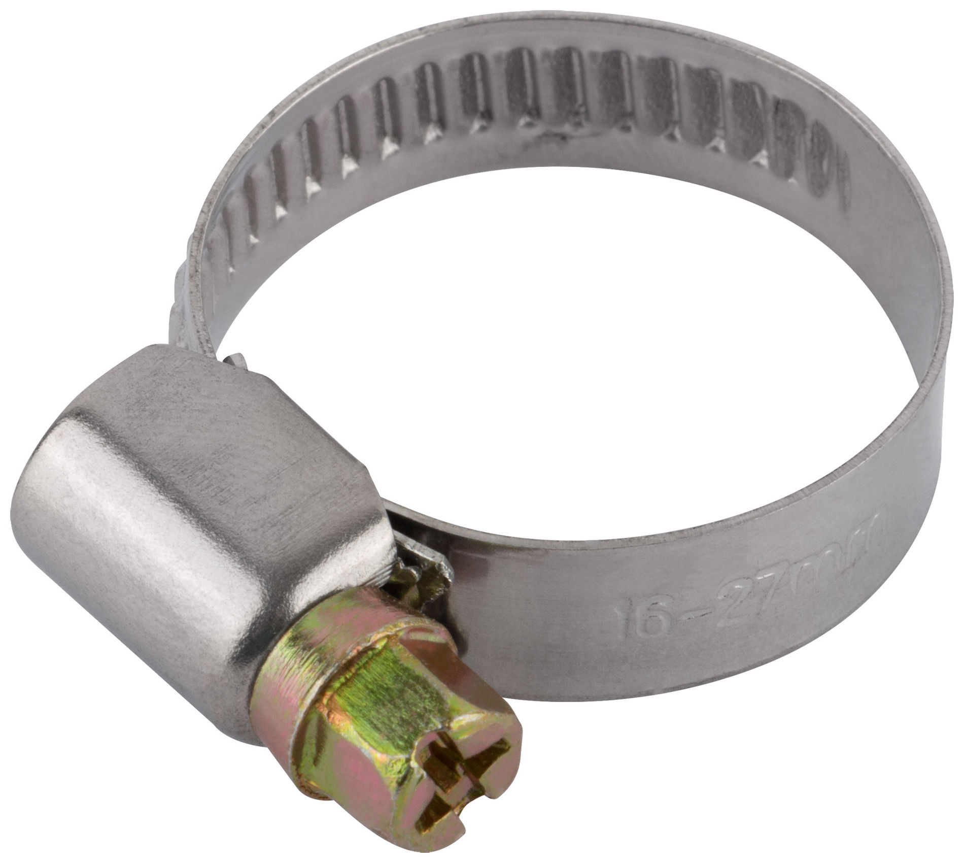 Хомут обжимной (нержавеющая сталь со сваркой) 16-27 мм (64276)