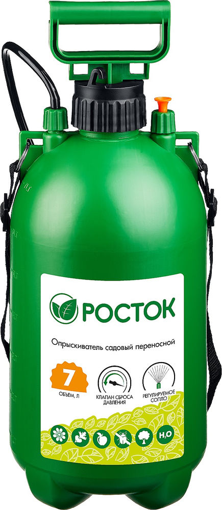 Переносной опрыскиватель 7 л, первичный полипропилен РОСТОК RT-7 425117