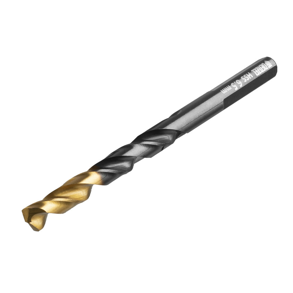 Сверло по металлу, 6,5 мм, HSS-Tin, Golden Tip, 10 шт. Denzel (717216)