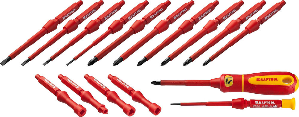 Набор высоковольтных отверток, 18 предм Х-Drive Electro KRAFTOOL 220092-H18