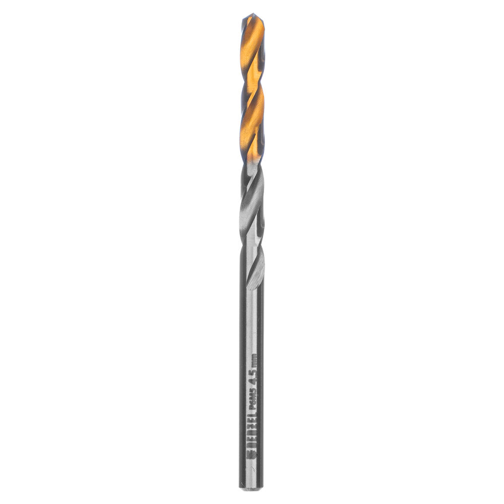Сверло спиральное по металлу 4,5 x 80 мм, Р6М5, Golden Tip Denzel (718231)