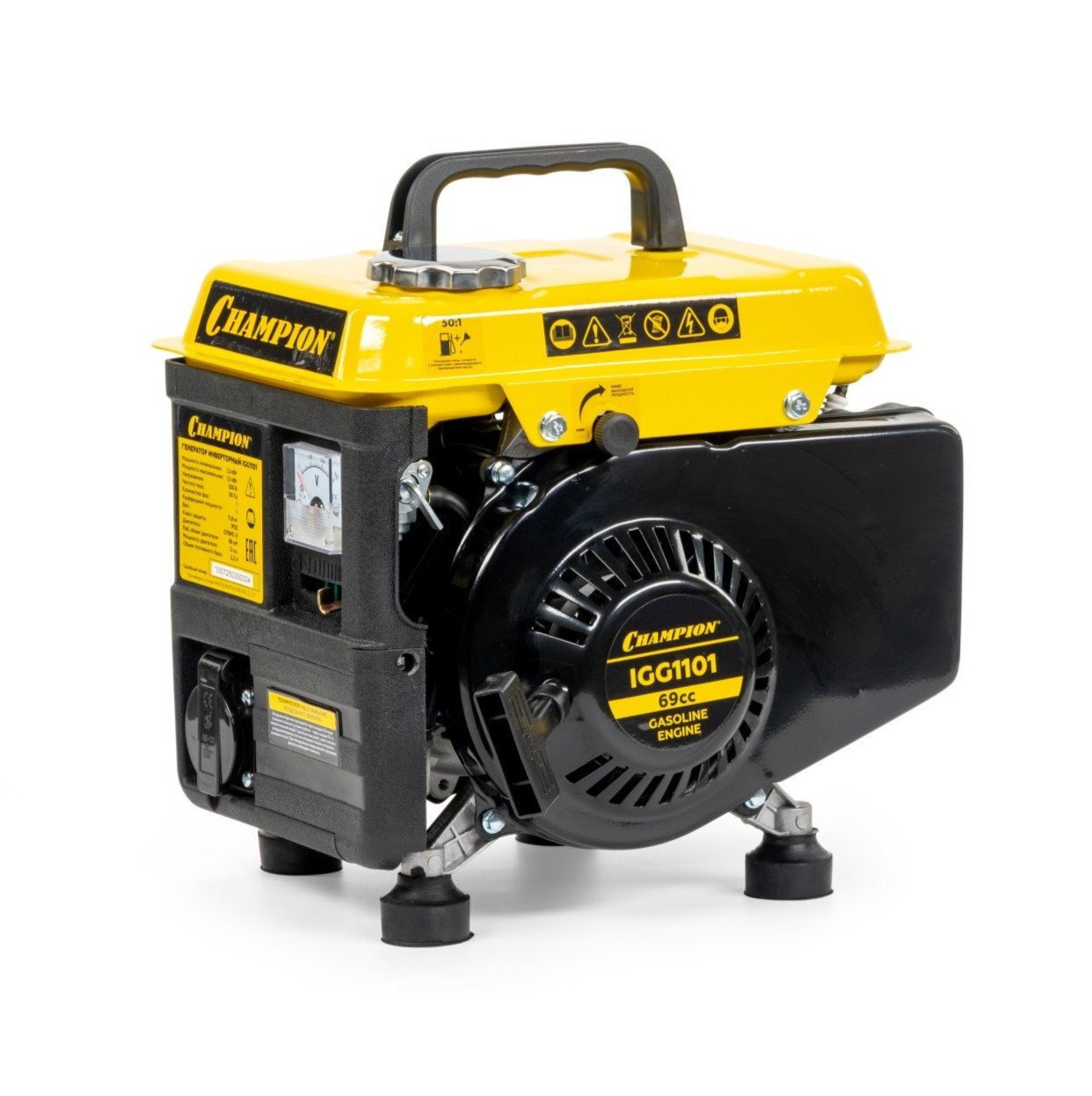 Генератор CHAMPION IGG1101 (1,2/1,3 кВт, 2лс, 2Т 2.2л 12В 11,8кг) (IGG1101)
