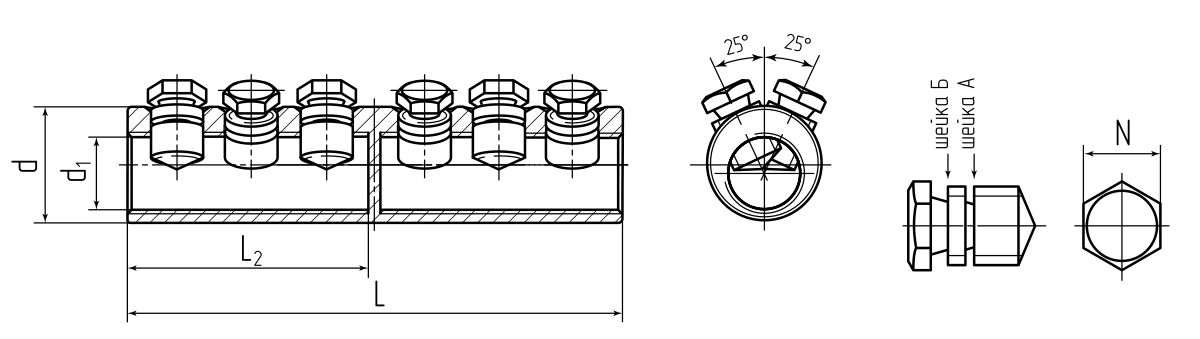 Соединитель болтовой 6СБЕ-300/400(Л) (КВТ) (65823)