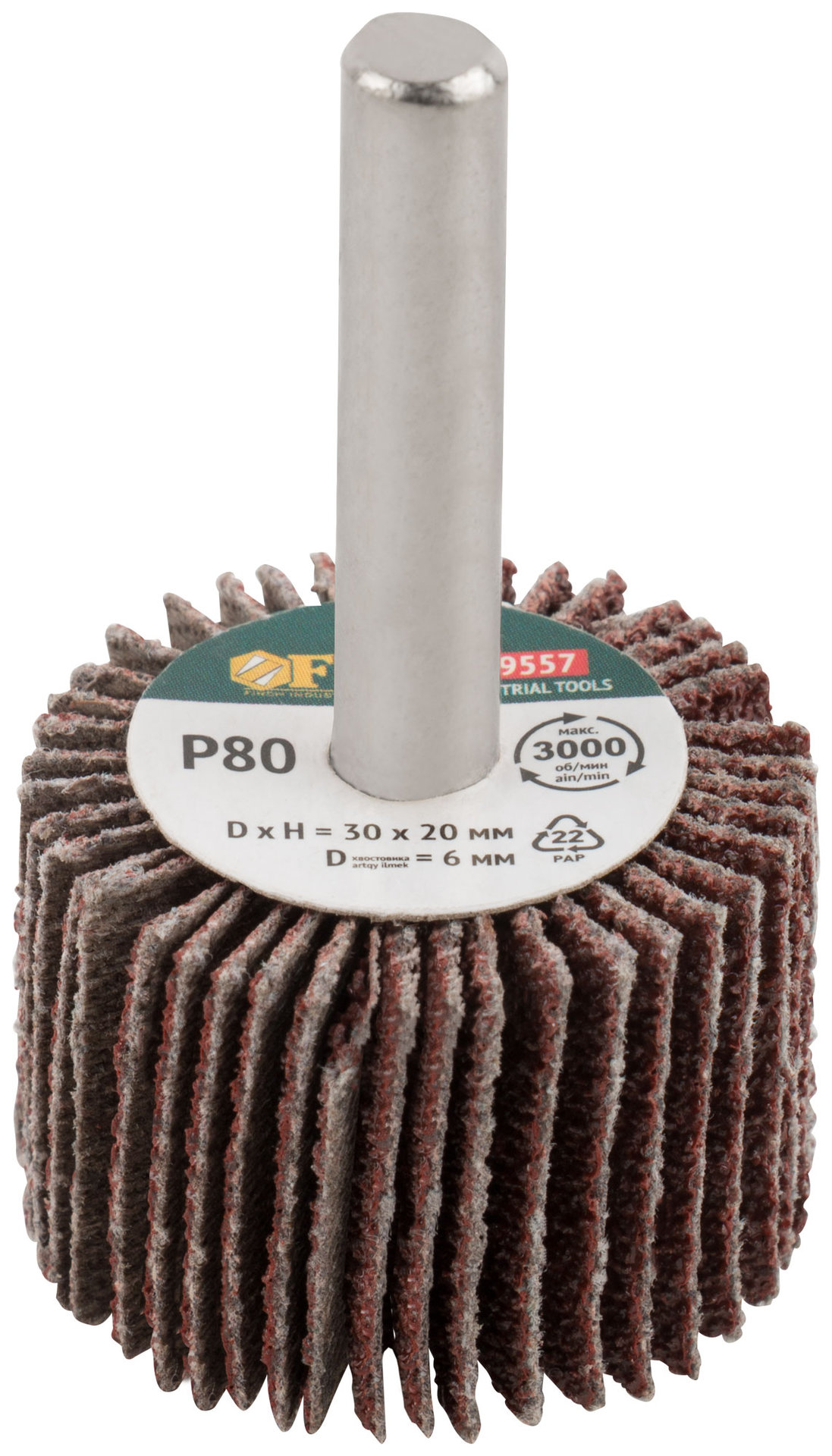 Диск лепестковый для дрели радиальный 30х20х6 мм Р 80 (39557)