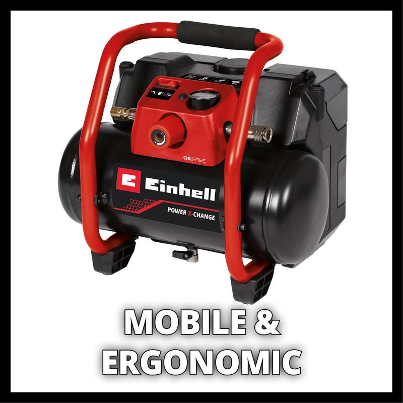 Компрессор аккумуляторный Einhell PXC TE-AC 36/150 Li OF, 2x18В,150л/мин,6л,без АКК и ЗУ (4020415)