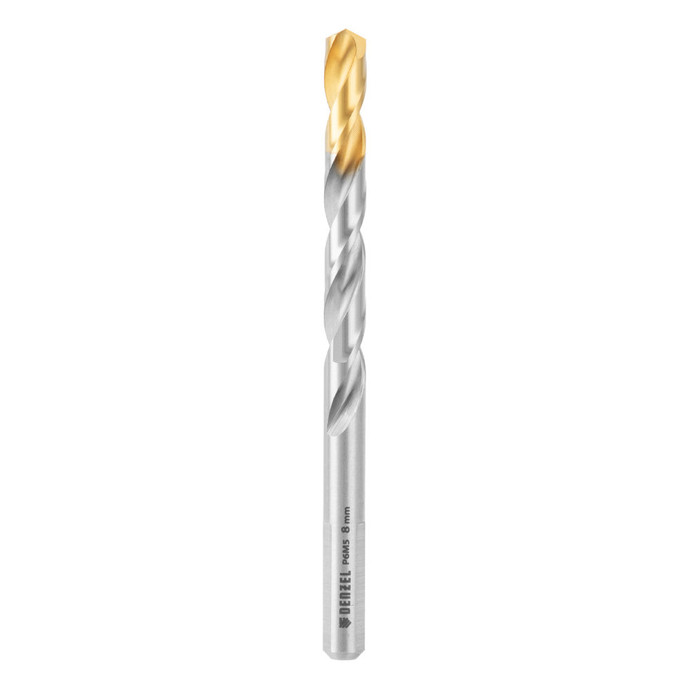 Набор сверл по металлу, 2-8мм, Р6М5-TiN, Golden Tip, 6 шт Denzel (723000)