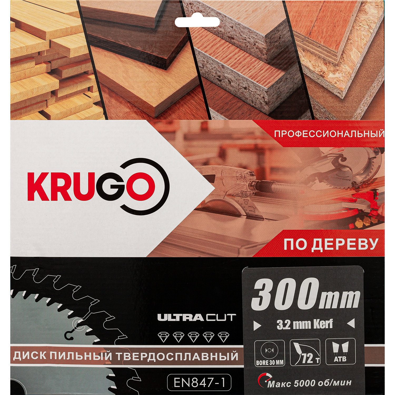 Пильный диск 300 x 3.2/2.2 x 72T x 30mm KRUGO (WA300072)