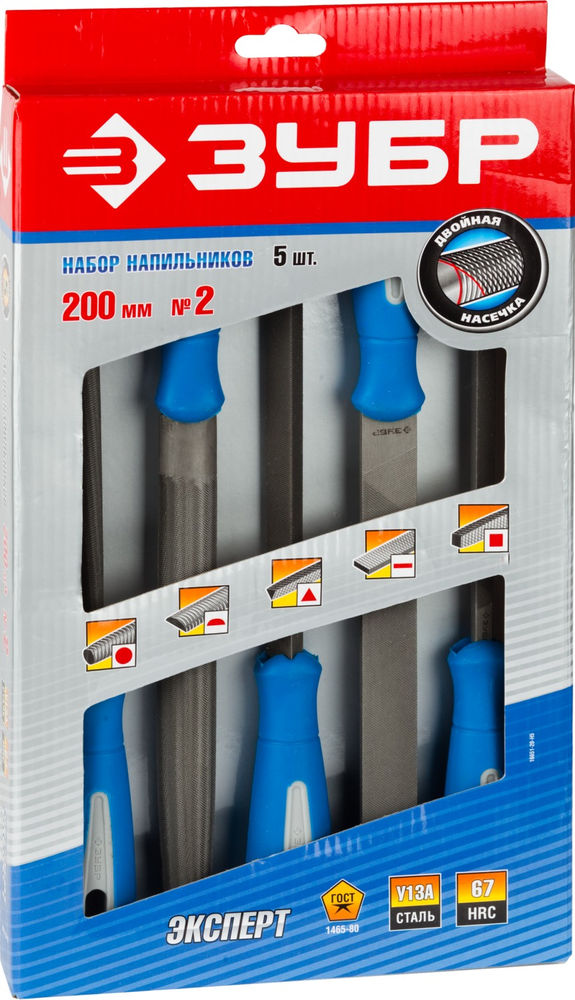Набор напильников 200 мм 5 предм Профессионал ЗУБР 16651-20-H5