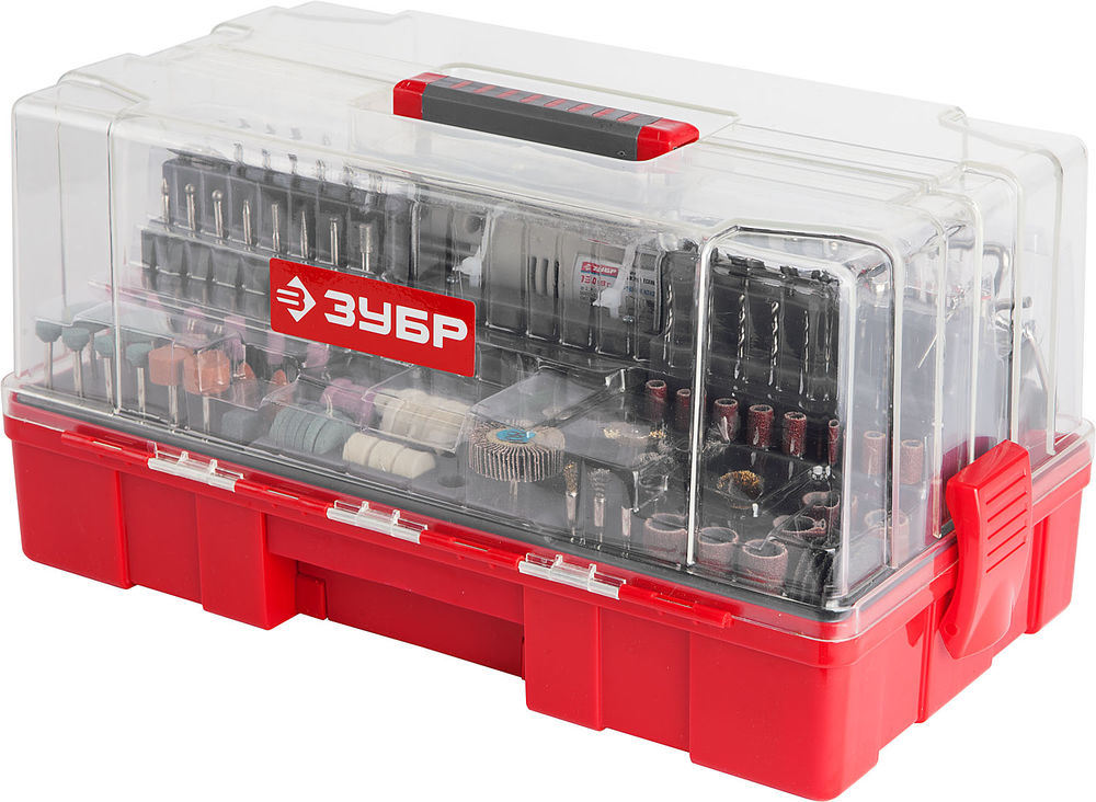 Набор мини-насадок с гравером 242 предмета, 130 Вт ЗУБР ЗГ-130ЭК H242