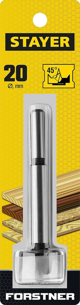 Сверло Форстнера по дереву 20 мм, ДСП Forstner STAYER 29985-20
