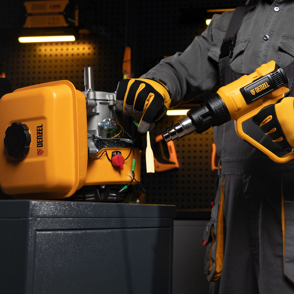 Фен технический HG-2000E, 2000 Вт, 2 режима, LCD дисплей Denzel (28007)