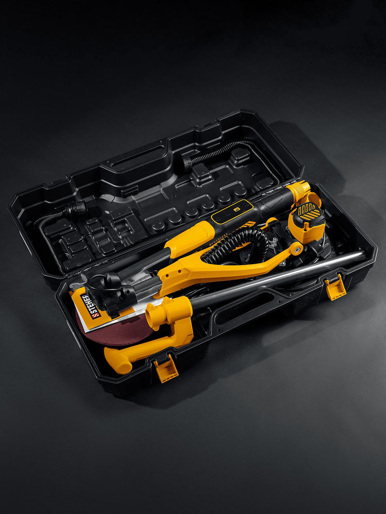 Машина шлифовальная для стен (жираф) бесщеточная d225 мм, 500 Вт, подсветка, кейс STEHER DWB-500