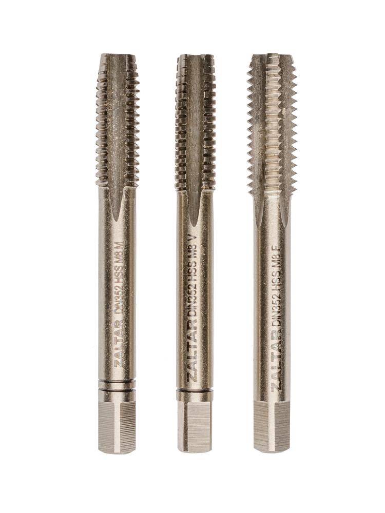 Набор метчиков ручных HSS DIN 352, 3 пр., Nr.1/Nr.2/Nr.3, M8 x 1.25 (ZA-10020)