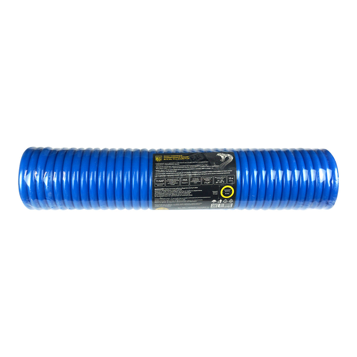 Шланг спиральный полиуретановый BERGER 8x12 мм, 10 м, резьба F1/4” BG1401