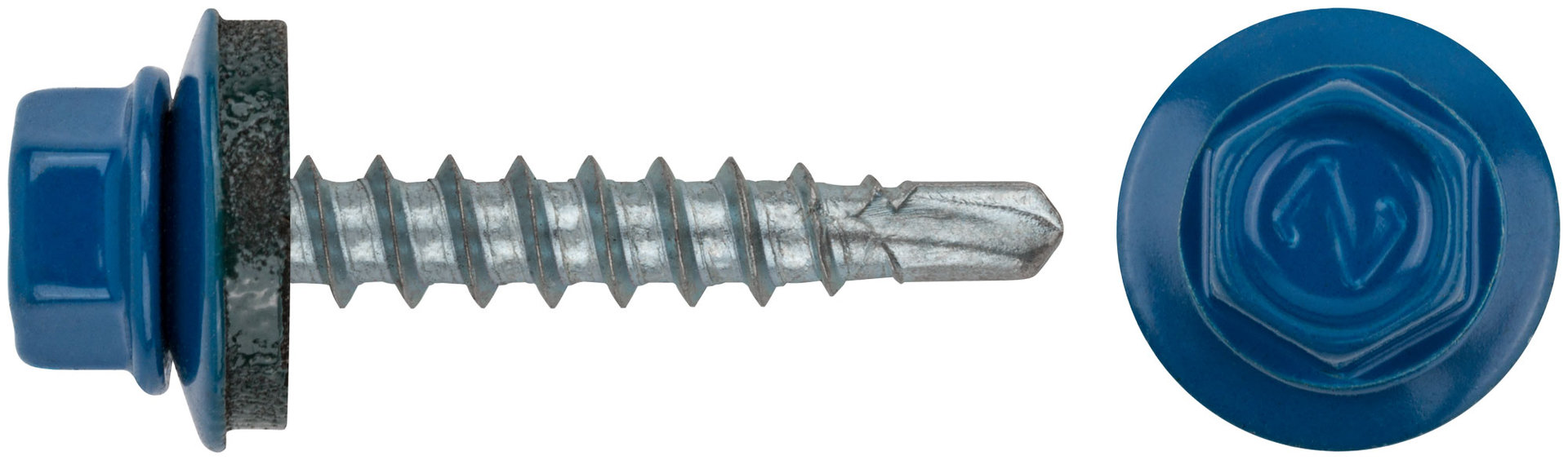 Шурупы кровельные со сверлом 4.8 х 28 синий, RAL 5005 250 шт.(фасовка) (23513-4)