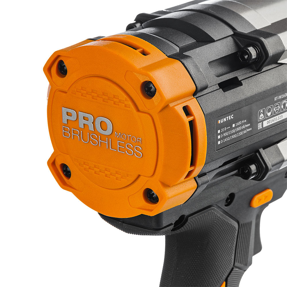 Гайковерт ударный аккумуляторный RUNTEC PRO 3/4, 20В, 2*6Ач, 1600Нм, RUNTEC, RT-IW1600
