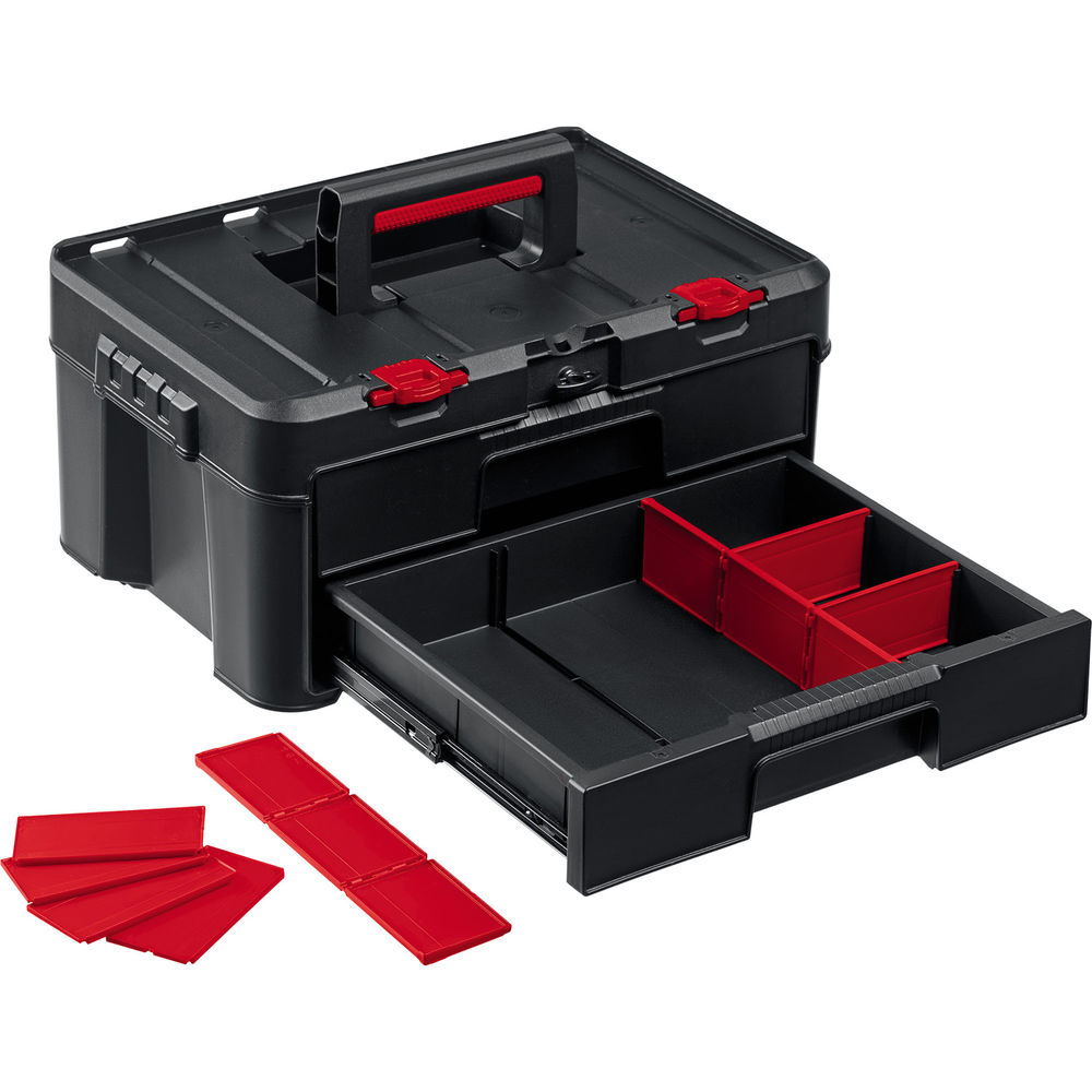 Ящик пластиковый 481 х 332 х 233 мм (19) с выдвижными полками STACKNROLL KETER 38407