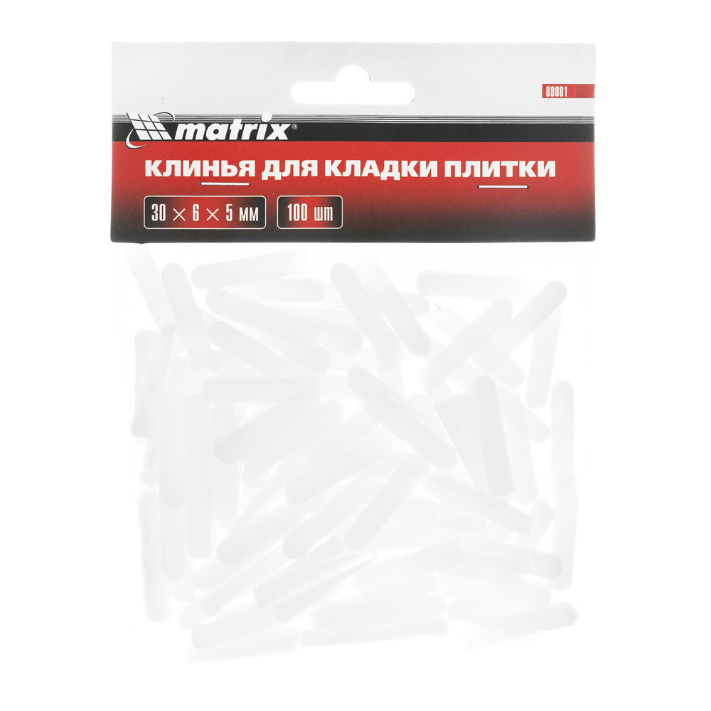 Клинья, 30 х 6 х 5мм, для кладки плитки, 100 шт Matrix (88081)