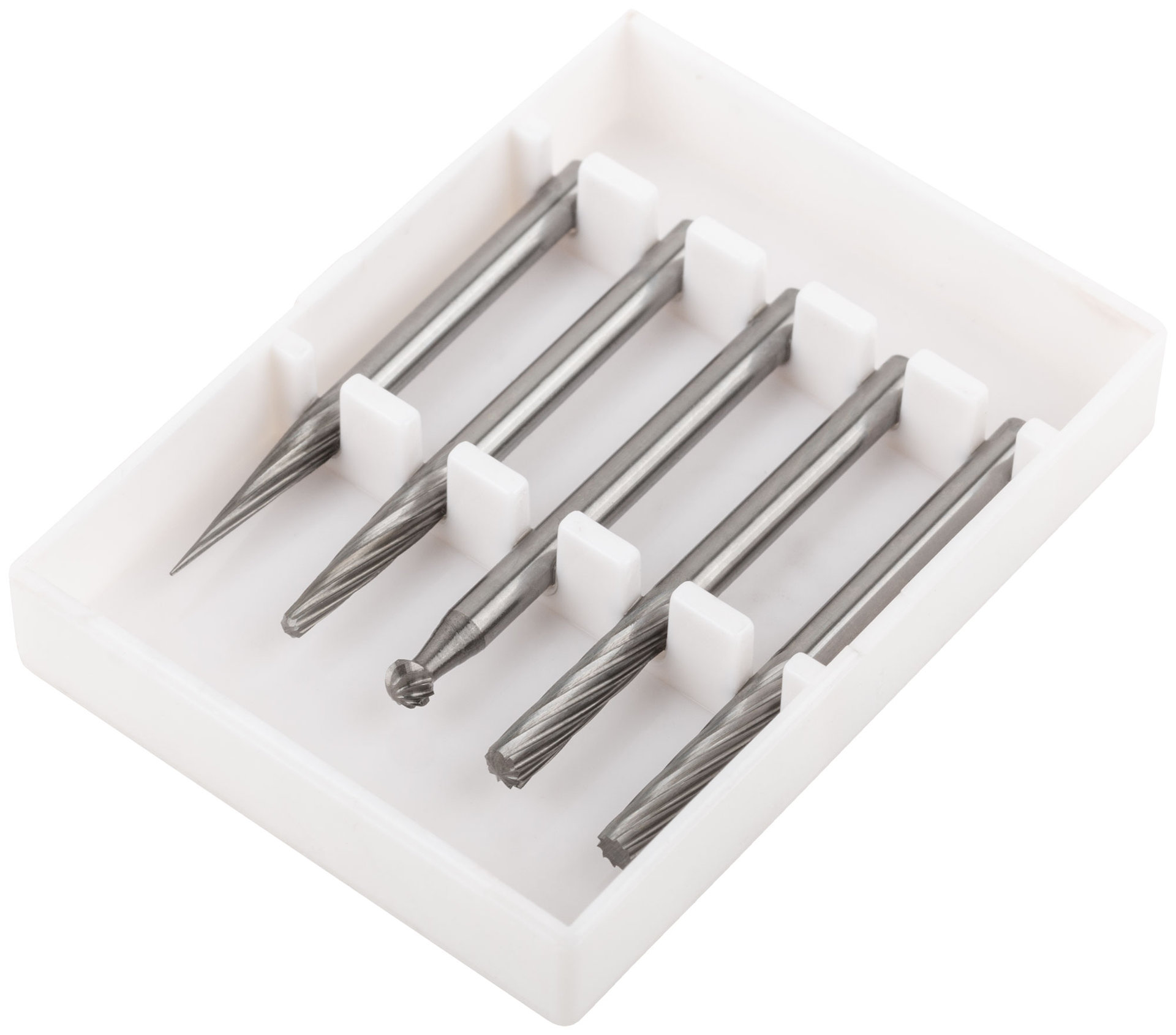 Шарошки карбидные Профи, штифт 3 мм (мини), набор 5 шт. (36601)