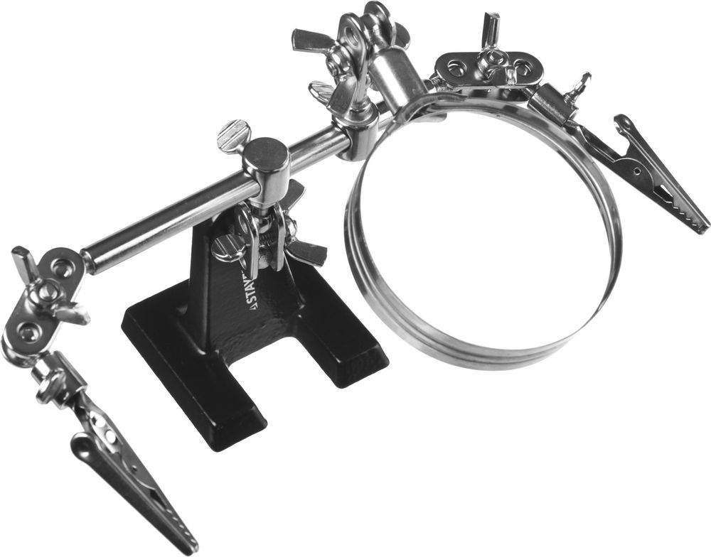 Держатель для пайки третья рука с лупой увел. линза 2Х MAXTerm STAYER 55339