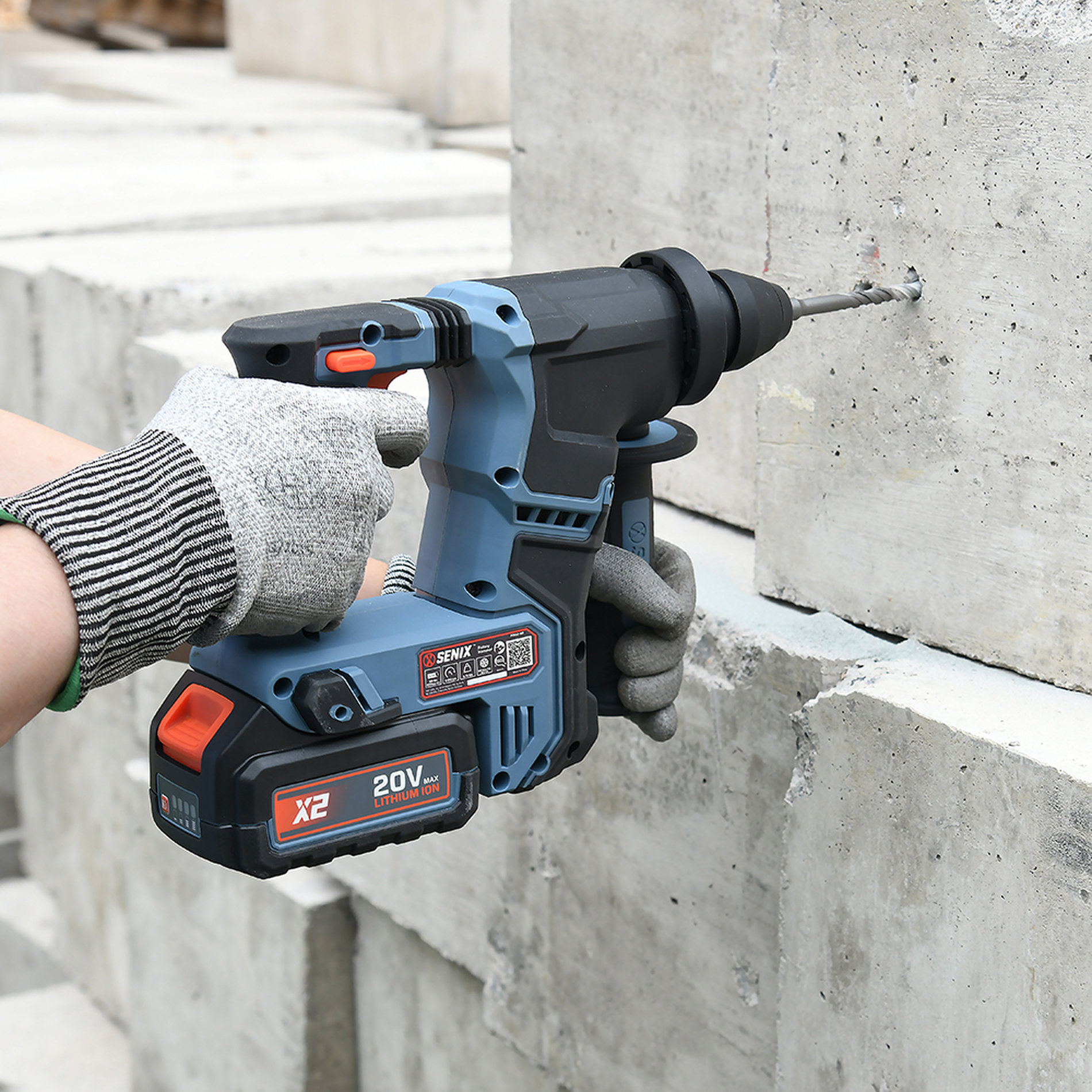 Перфоратор SDS-plus, 1.2Дж, 17 мм, без АКБ и ЗУ X2 20В