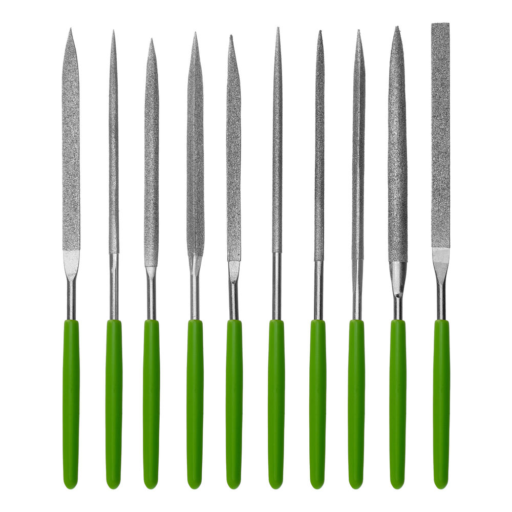 Набор надфилей алмазных 140 х 70 х 3 мм, 10 шт Сибртех (158357)