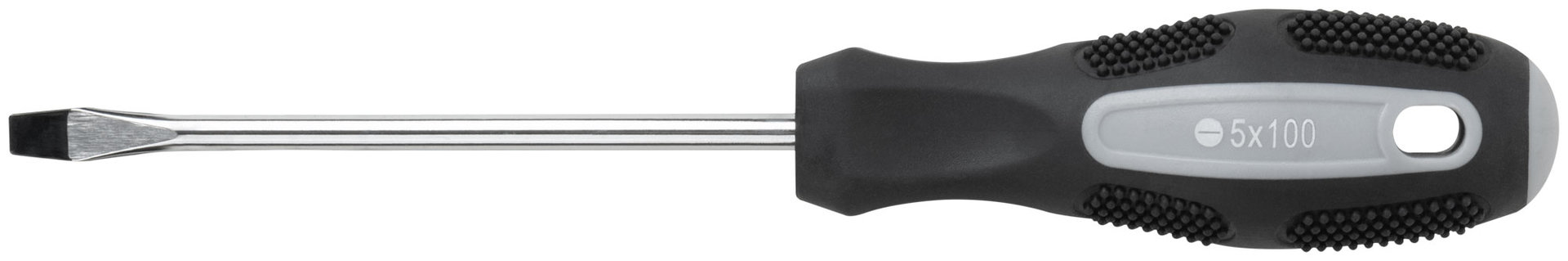 Отвертка Мастер, CrV сталь, прорезиненная ручка 5х100 мм SL (53784)