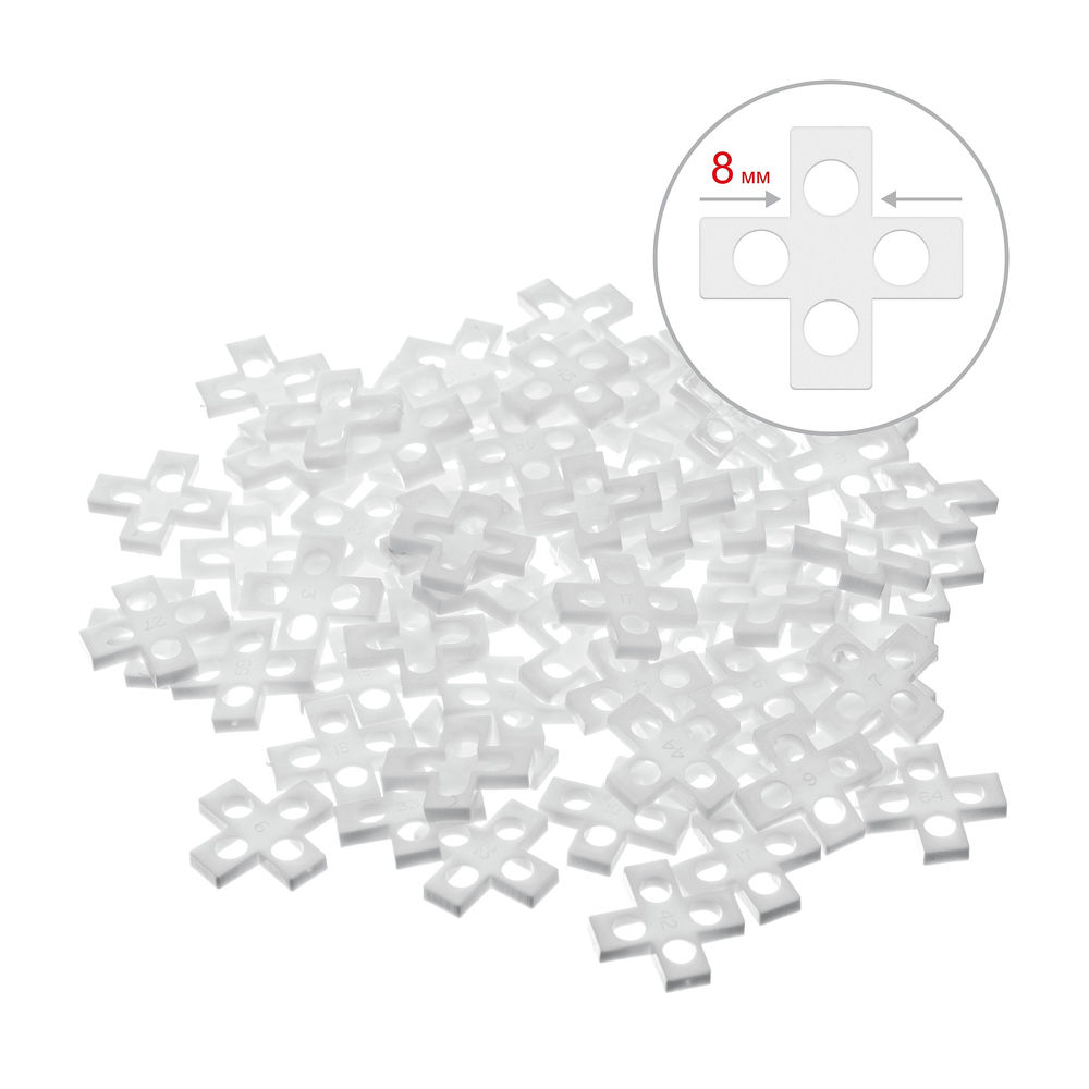 Крестики для плитки 8 мм, 75 шт ЗУБР 33811-8