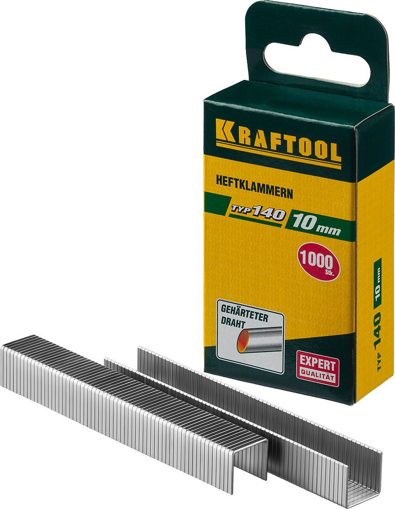 Скобы тип 140 (G/11/57), 10 мм, калибр 20GA, 1000 шт KRAFTOOL 31680-10