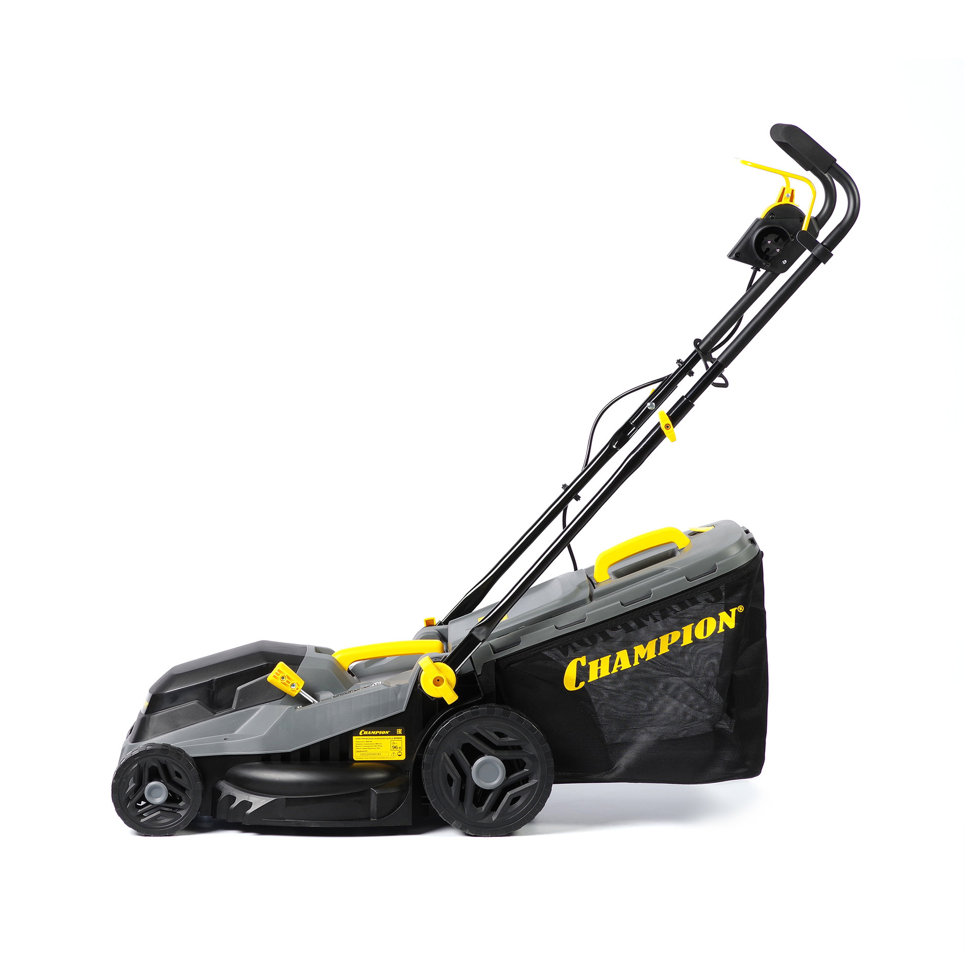 Газонокосилка эл. CHAMPION EM3816 (1,6 кВт пласт.+ткань травосб. 42л ширина 380мм 30-75мм, 11,3кг) (EM3816)