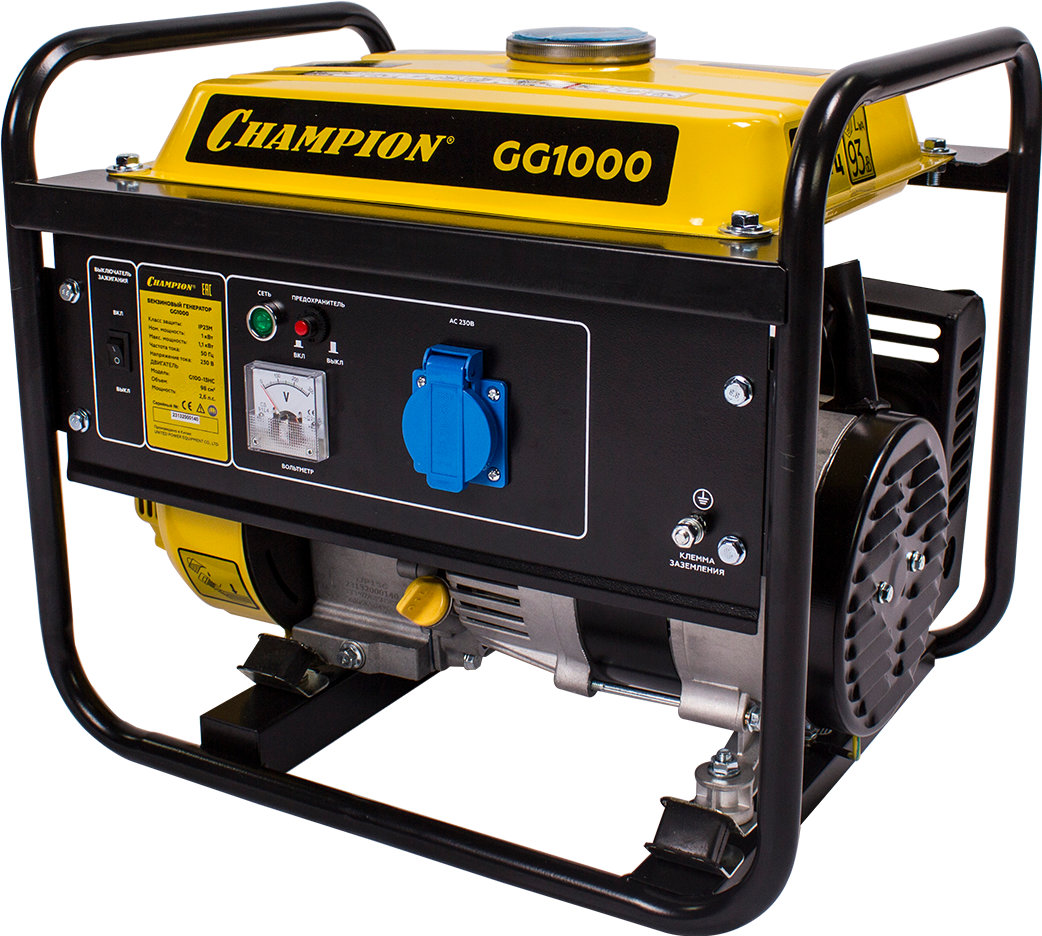 Генератор CHAMPION GG1000 (1/1,1кВт 2,6лс 6л 23кг) (GG1000)