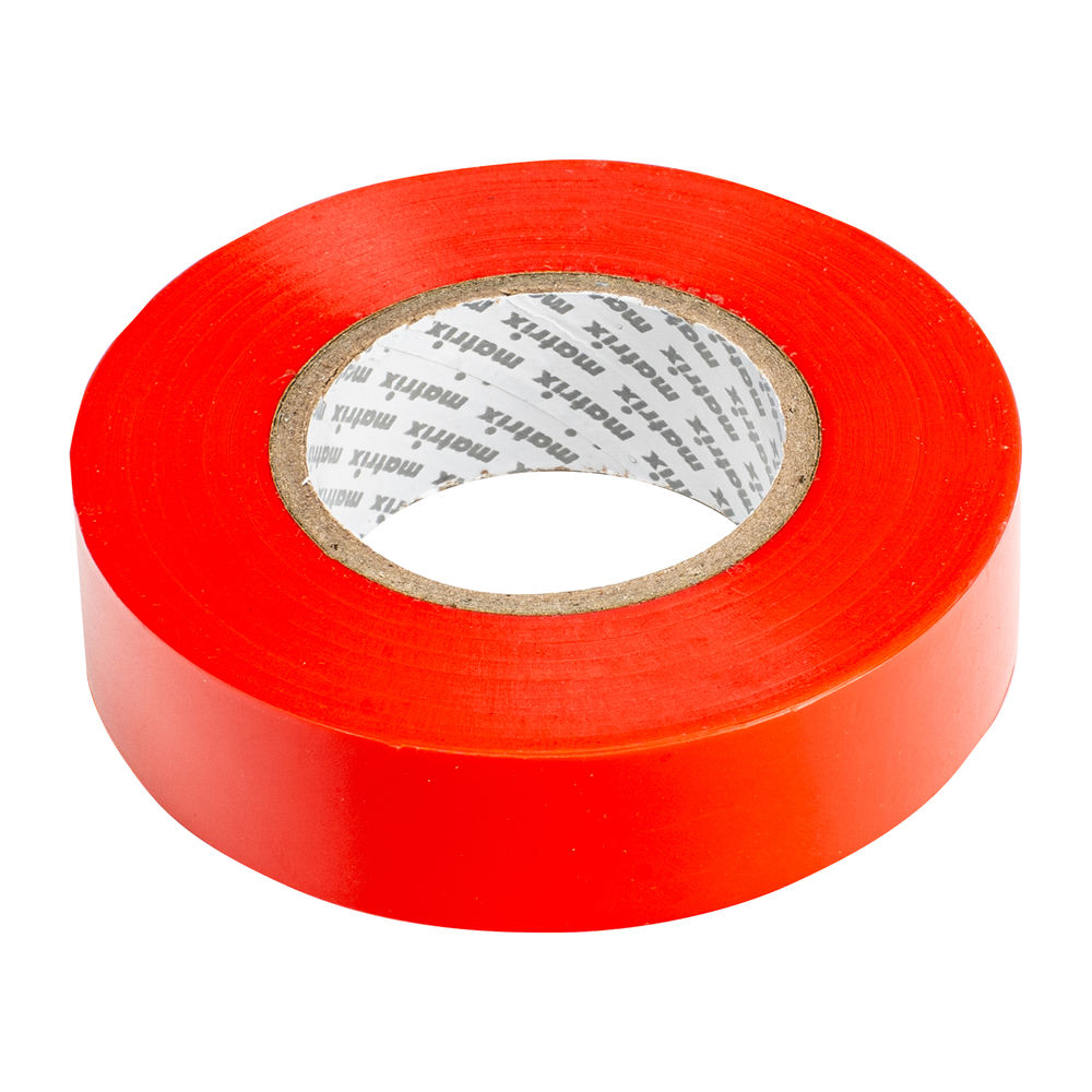 Изолента ПВХ, 19 мм х 20 м, красная, 150 мкм Matrix (88779)