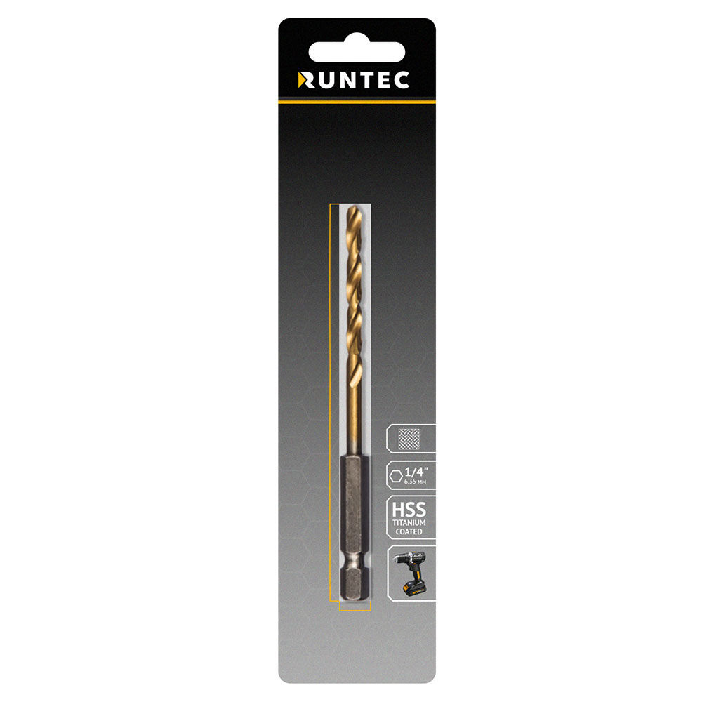 Сверло по металлу Runtec HSS-TiN 3 x 80мм HEX 1/4 RUNTEC RT-DS3