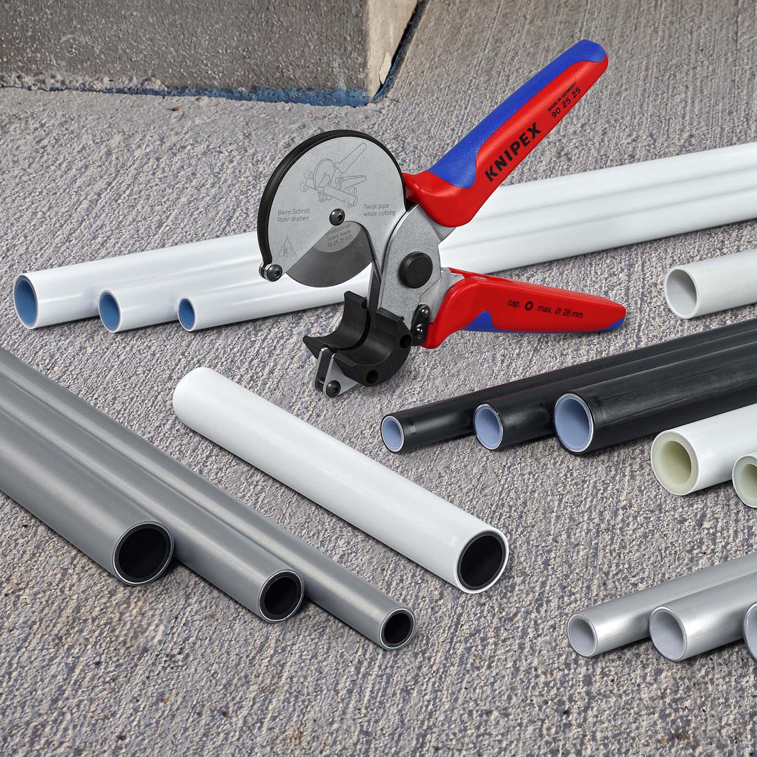 Труборез-ножницы для композитных и пластиковых труб, O 26 мм (KN-902525)