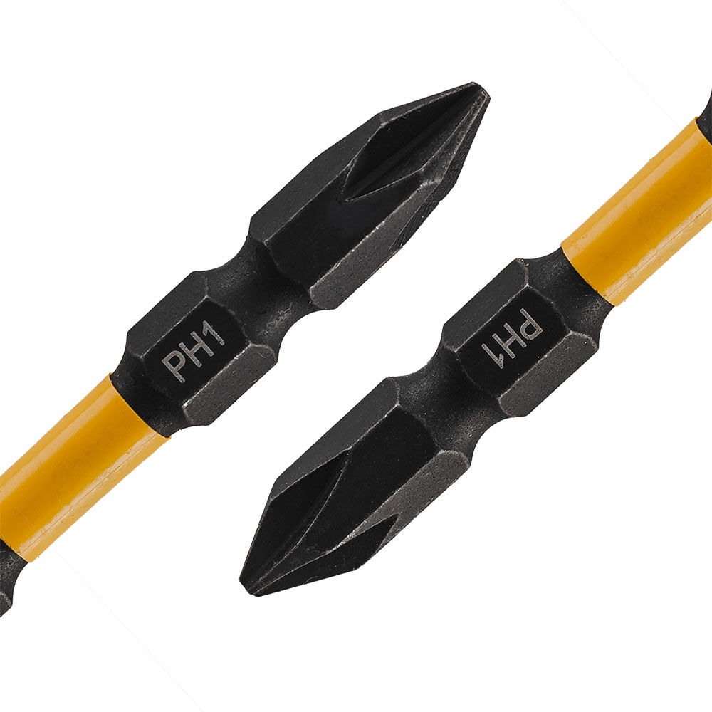 Бита ударная двусторонняя H6.35 65мм PH1/PH1 5шт. RUNTEC RT-IBD65