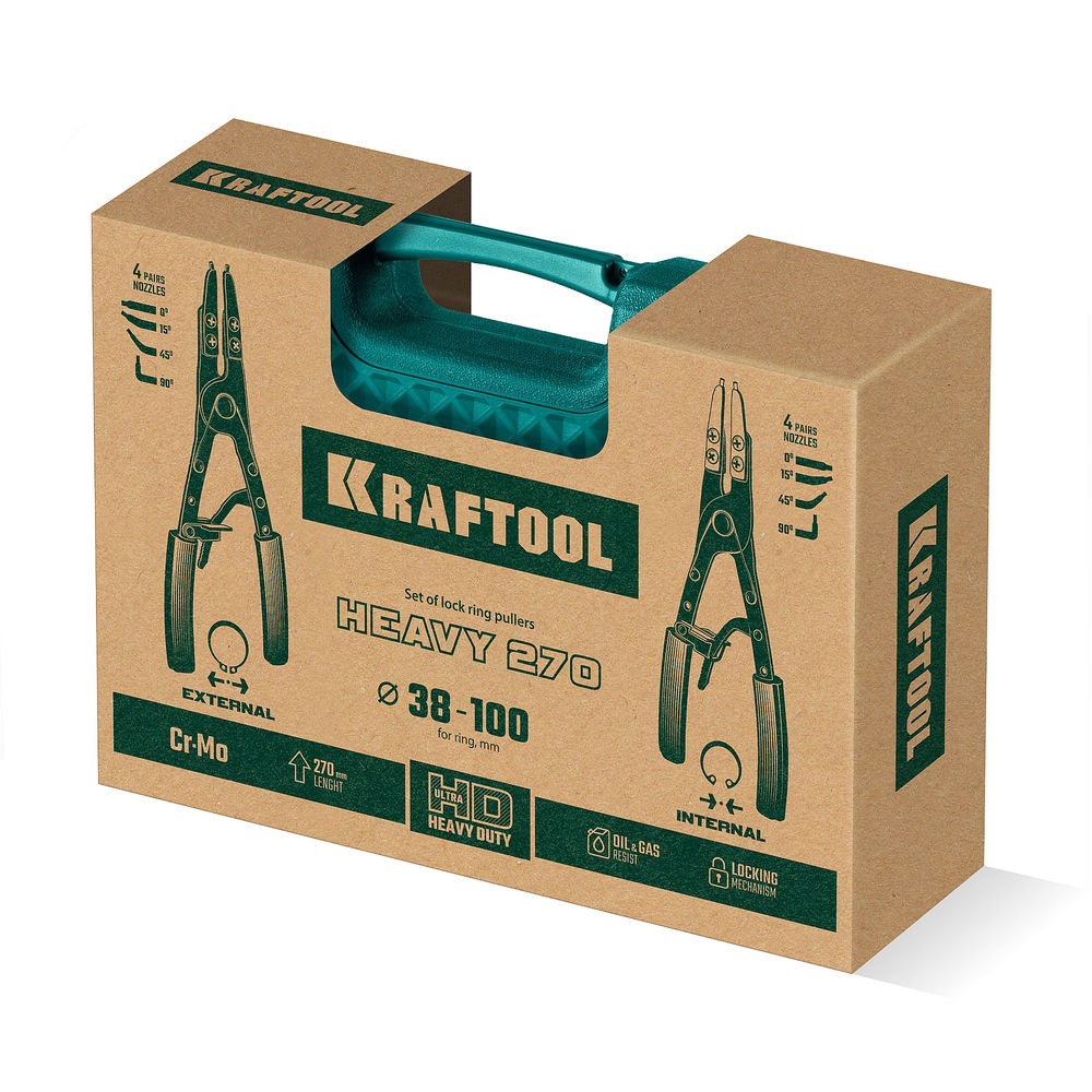 Съемник стопорных колец 270 внешний/внутренний HEAVY KRAFTOOL 22814
