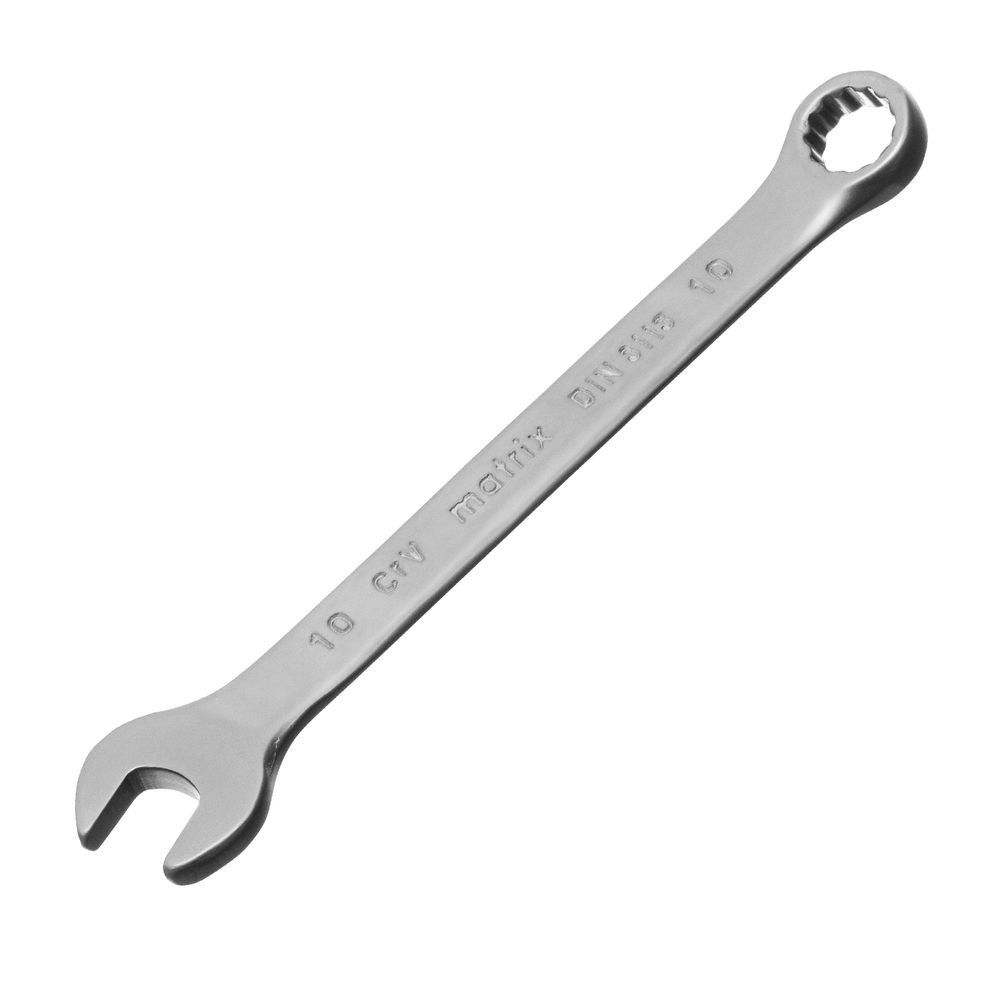 Ключ комбинированный, 10 мм, CrV, матовый хром Matrix
