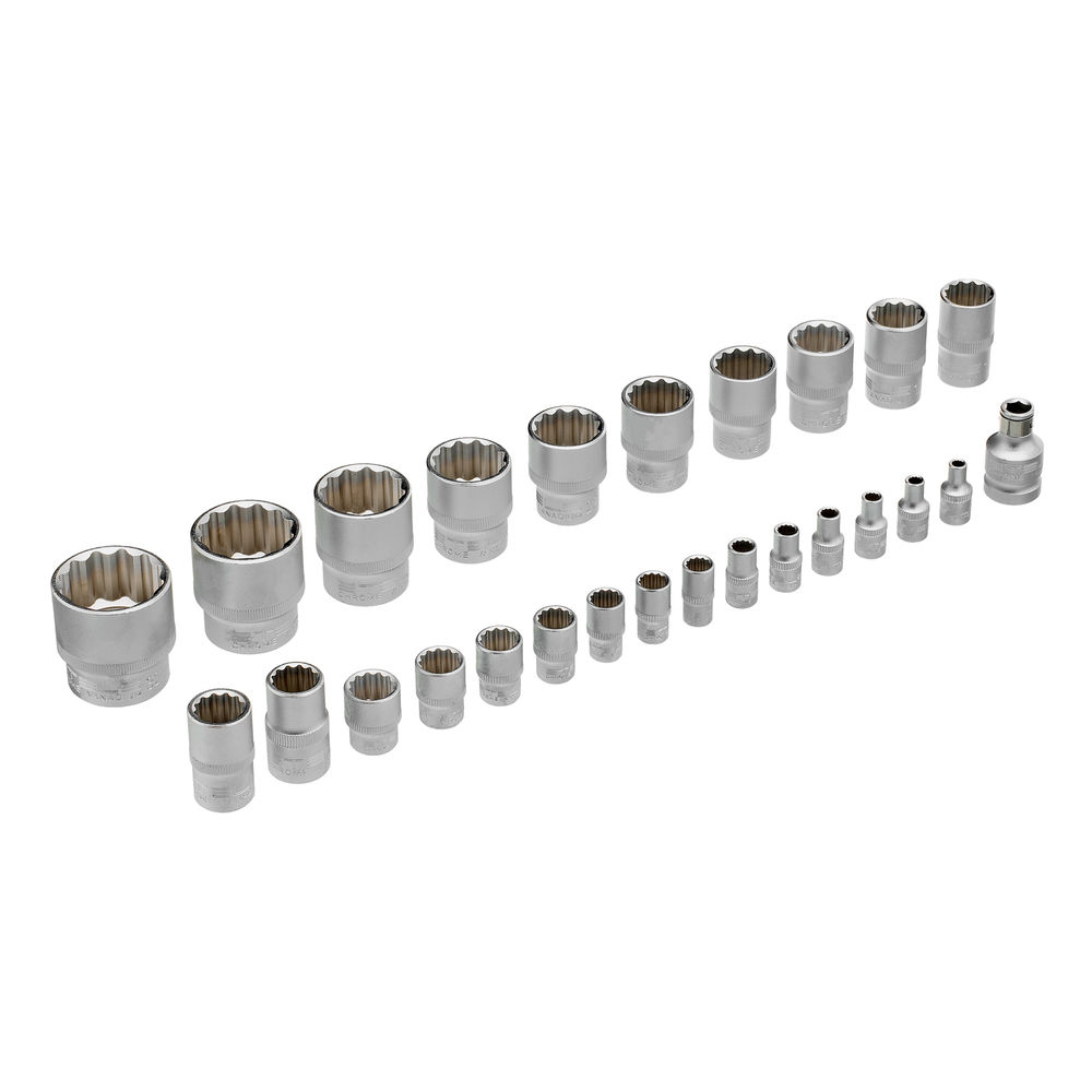 Набор инструментов 1/2, 1/4, CrV, 12 гранные головки, пластиковый кейс, 82 предмета Stels