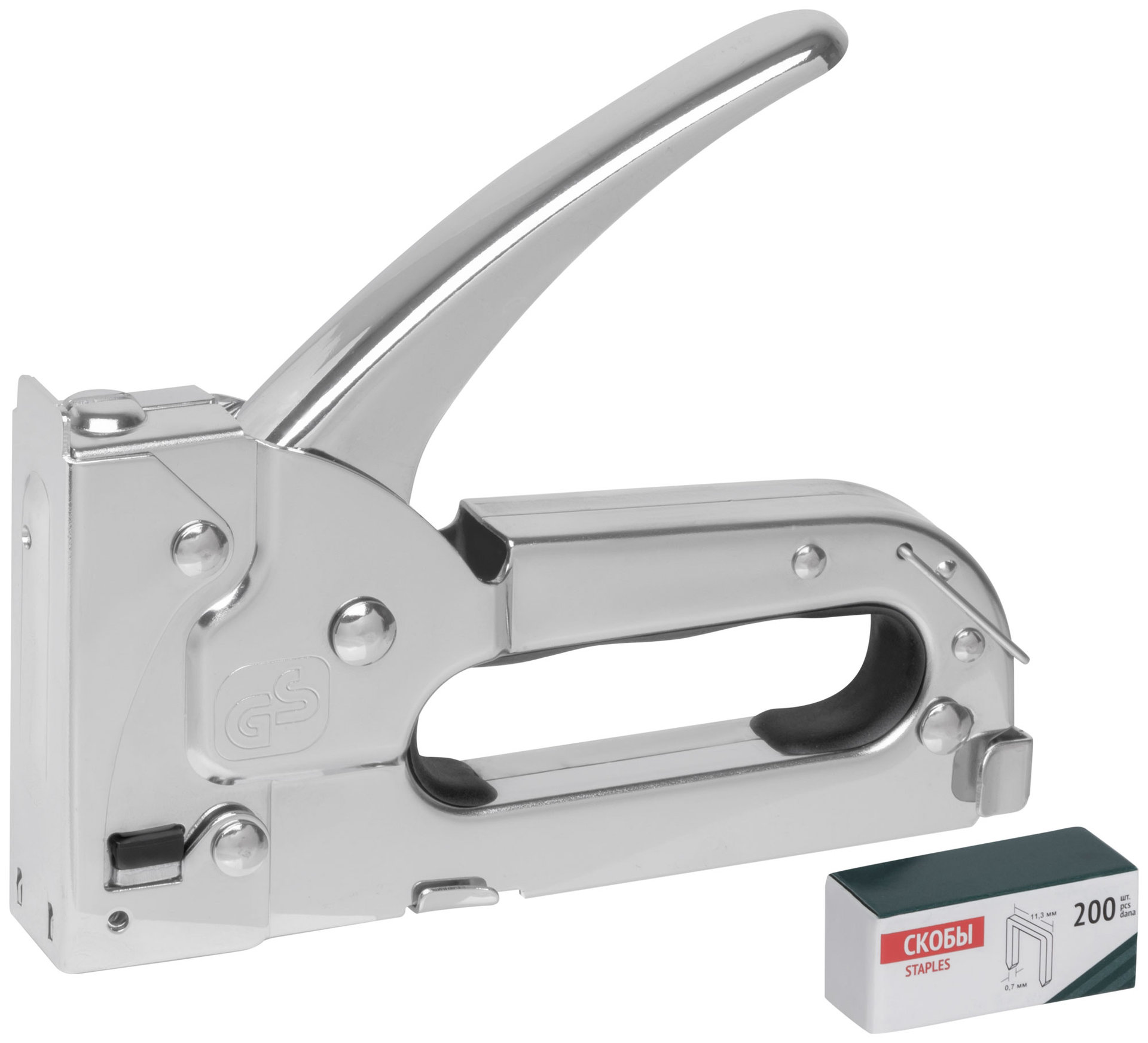 Степлер для узких скоб тип 53 4-8 мм, металлический корпус (32135)