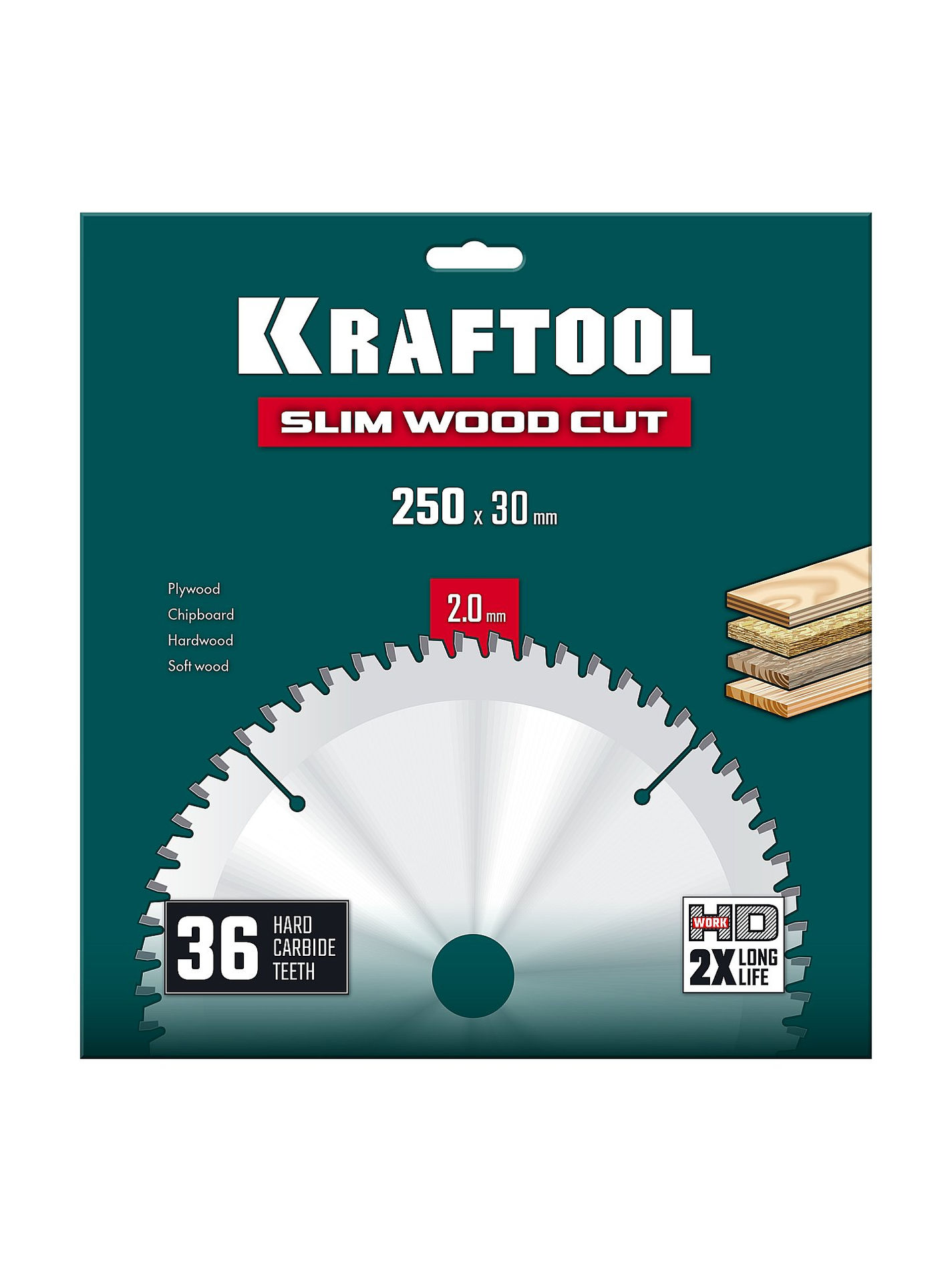 Диск пильный по дереву Slim wood cut, 250 х 30 x 2.0 мм, 36Т KRAFTOOL 36955-250-30-36