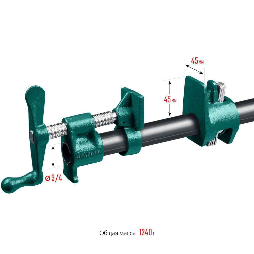 Трубная струбцина PC-34, 3/4 KRAFTOOL 32302-1