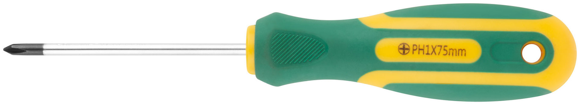Отвертка Контур, CrV сталь, прорезиненная ручка 4х75 мм РН1 (55191)