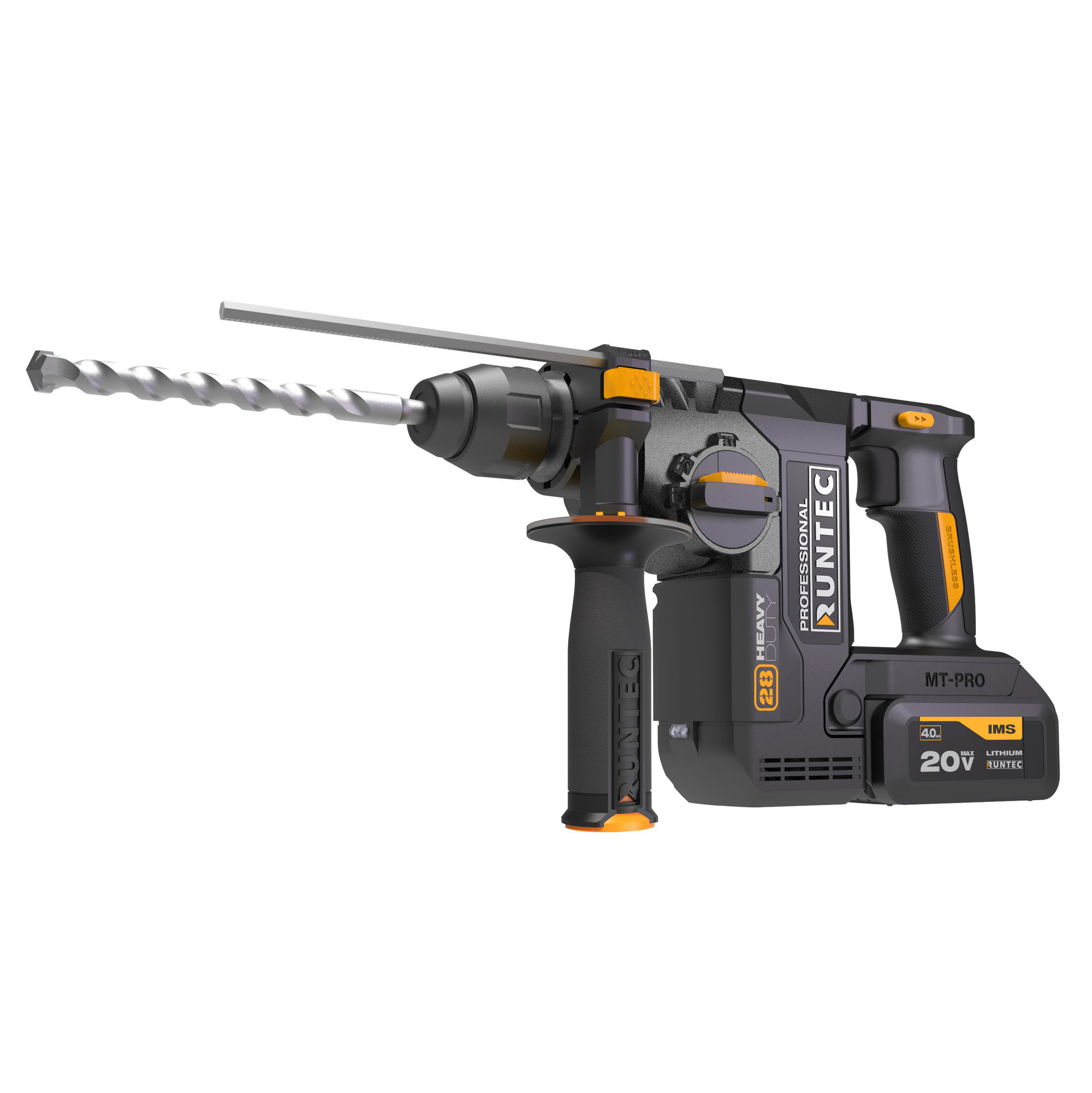 Перфоратор аккумуляторный PRO 2.9Дж, 20В, 2*4Ач, 850Вт RUNTEC RT-EH850